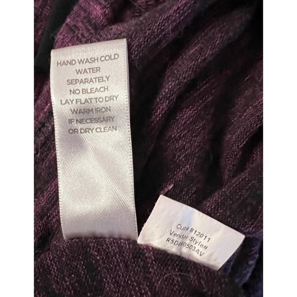 Avenue Dress Women 22/24 Black Purple Long Sleeve Round Neck Stretch Sheath Midi - Picture 12 of 16